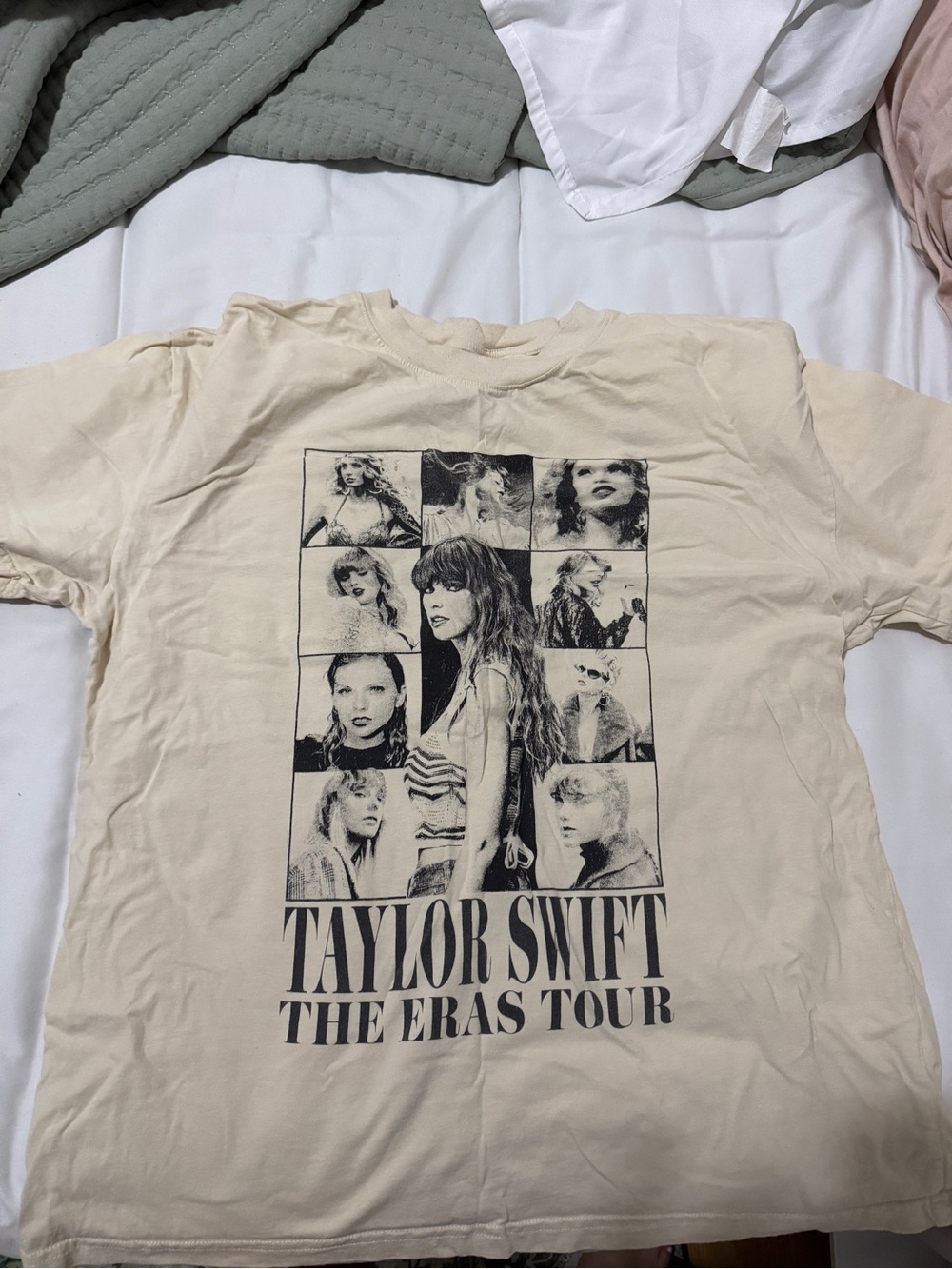 Taylor Swift Cream Graphic Tee with Black Print